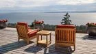 Teak Deep Seating Club Chair Pair with End Table GOLDENTEAK