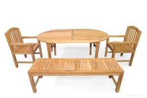 Teak Patio Picnic Set - Bristol Oval