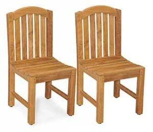 Teak Round Top Side Chair PAIR