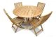 Teak Outdoor Dining Set for 4–6 (48” Round Padua Table + 4 Providence Folding Chairs)